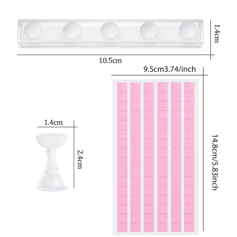 Etercycle Nail Stand Press On Nail Stand Nail Holder for Painting Nails Magnetic Nail Tips Practice Stands with 80Pcs Reusable Putty (White) - Image 4